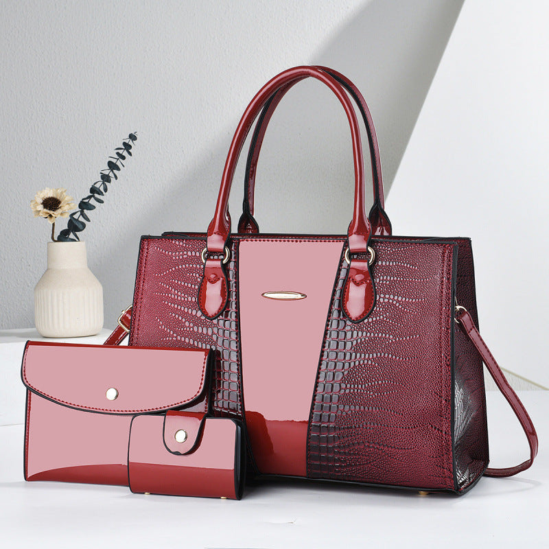 Charming Unique Three-piece Alligator Print Fashion Shoulder Bags