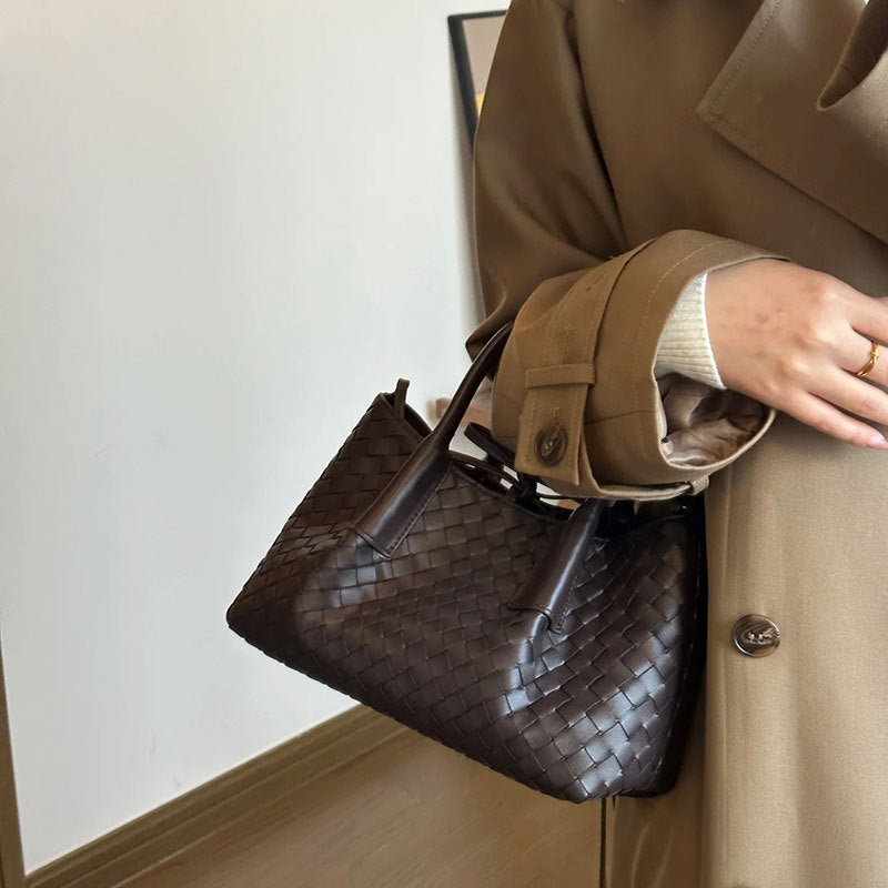 Women's Hand-woven Genuine Leather French Portable High-grade Bags
