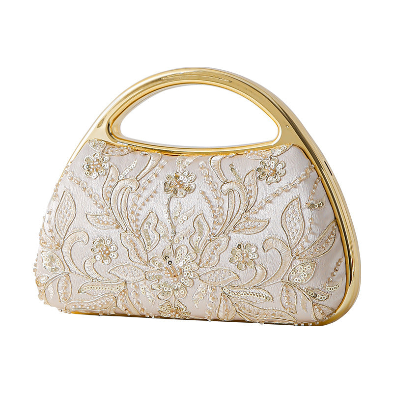 Pearl Embroidery Cheongsam Clutch Embroidered Banquet Bridal Dinner Bag