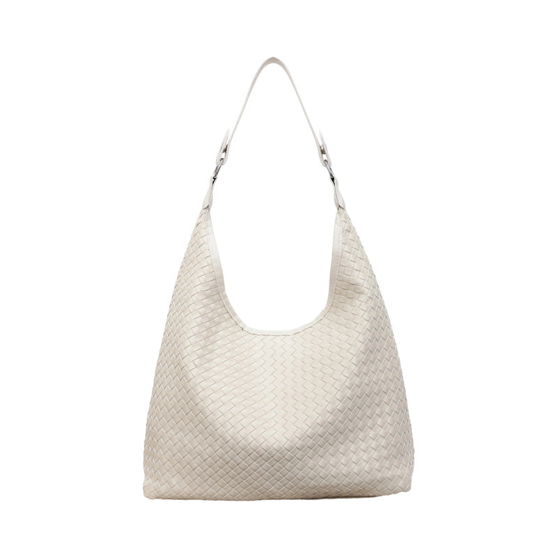 Large Capacity Woven Cross Body Wide Straps Fashion Commuter Women's Shoulder Bag