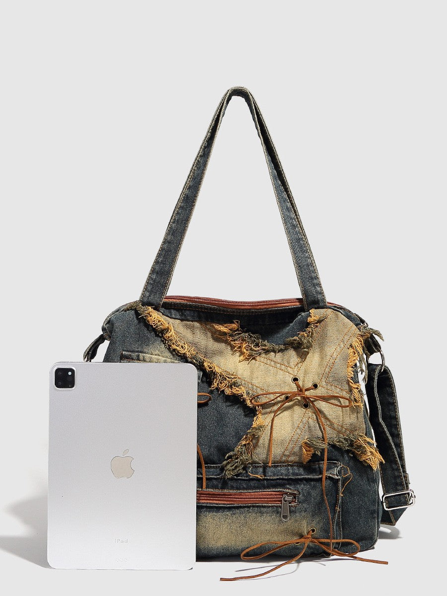 Fashion Retro Washed Denim Underarm Spring Women's Messenger Bag