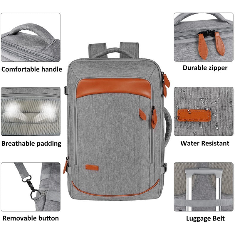 Men's Waterproof Computer Large Capacity Gray Business Leisure Backpack