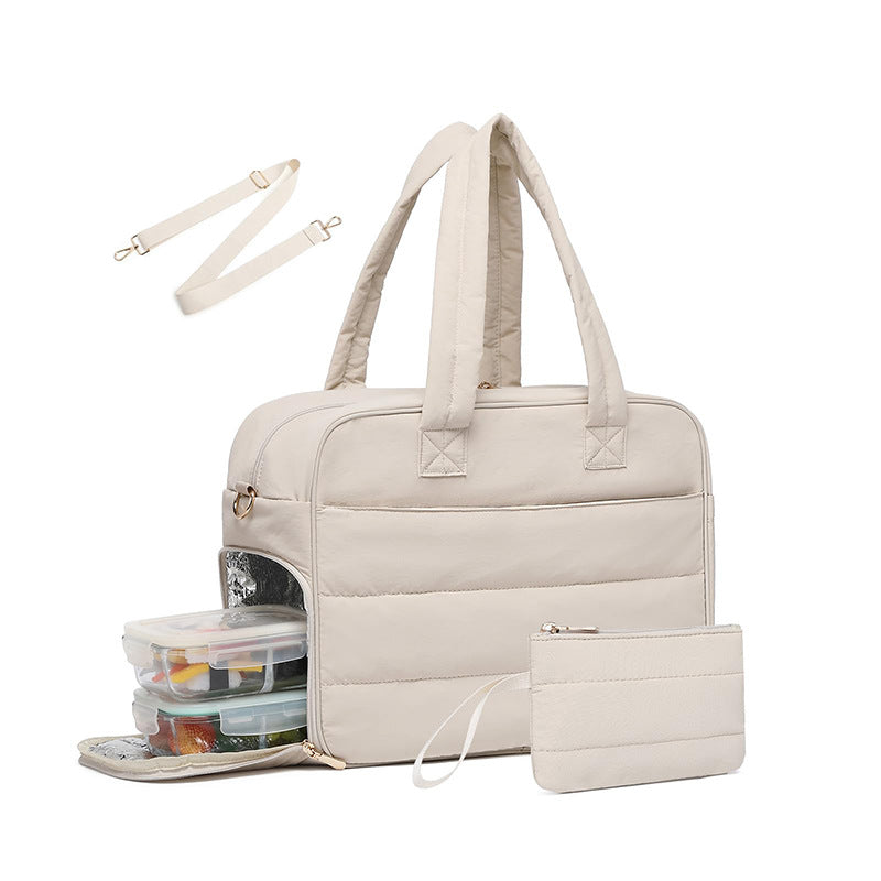 Lunch With Insulated Compartment Fluffy Quilted Bags