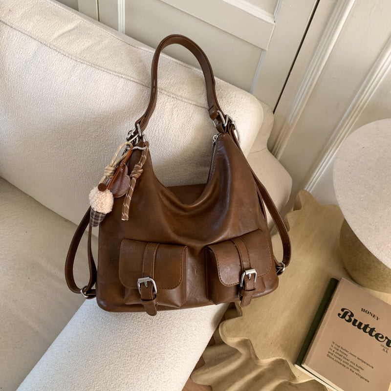 Women's Large Capacity Retro Minority Commuter Texture Backpacks