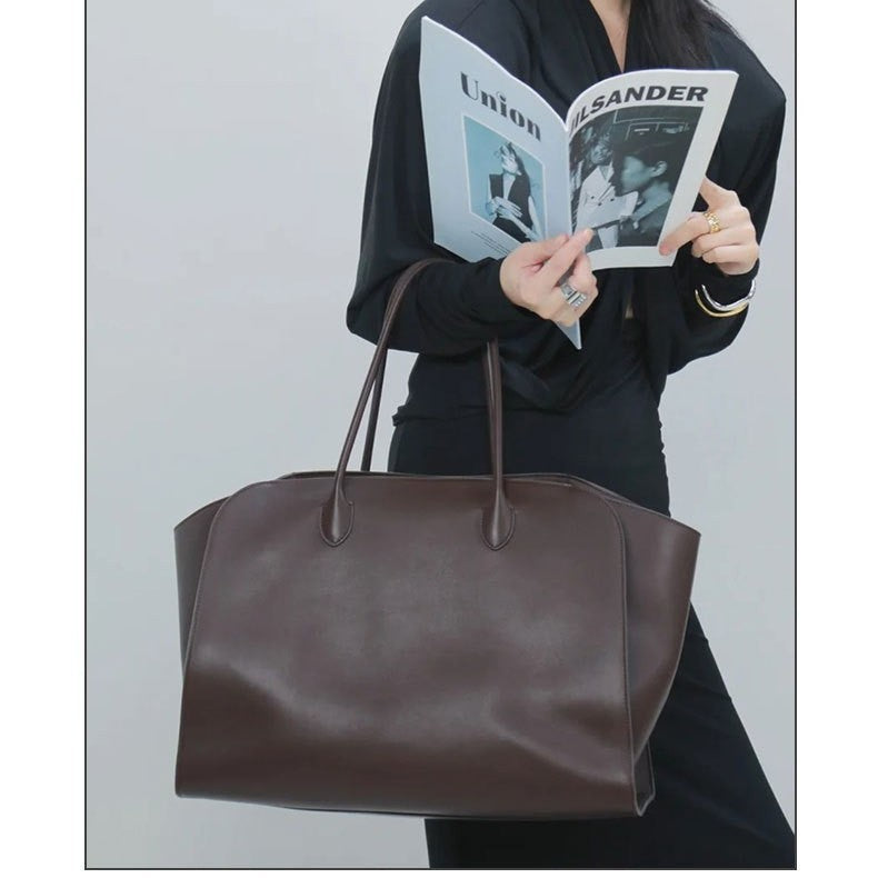 Women's Leather Autumn Minimalist Style Large Capacity Totes Hand Women's Shoulder Bag