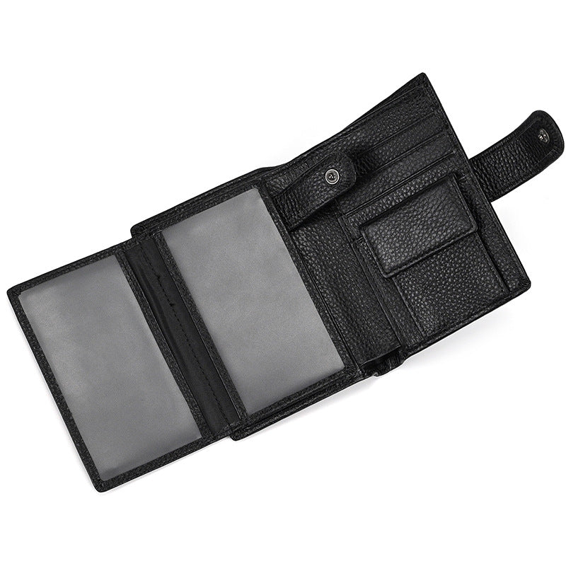 Women's & Men's With Pocket Oily Brown Multiple Slots Men's Wallet