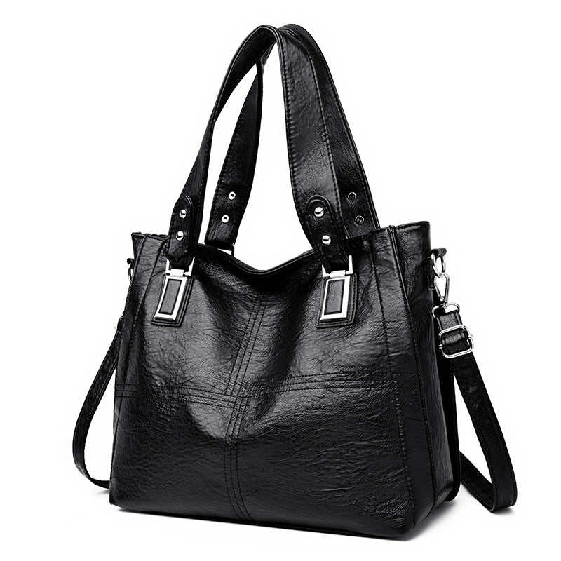 Women's Spring Large Capacity Soft Leather Mother Trendy Tote Bag