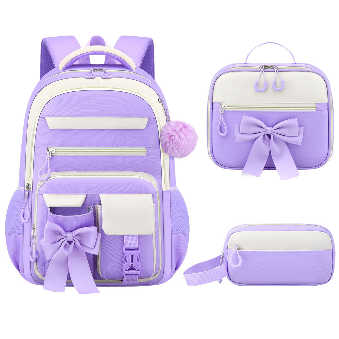 Three-piece Set Good-looking Leisure Lunch Pencil Primary School Bag