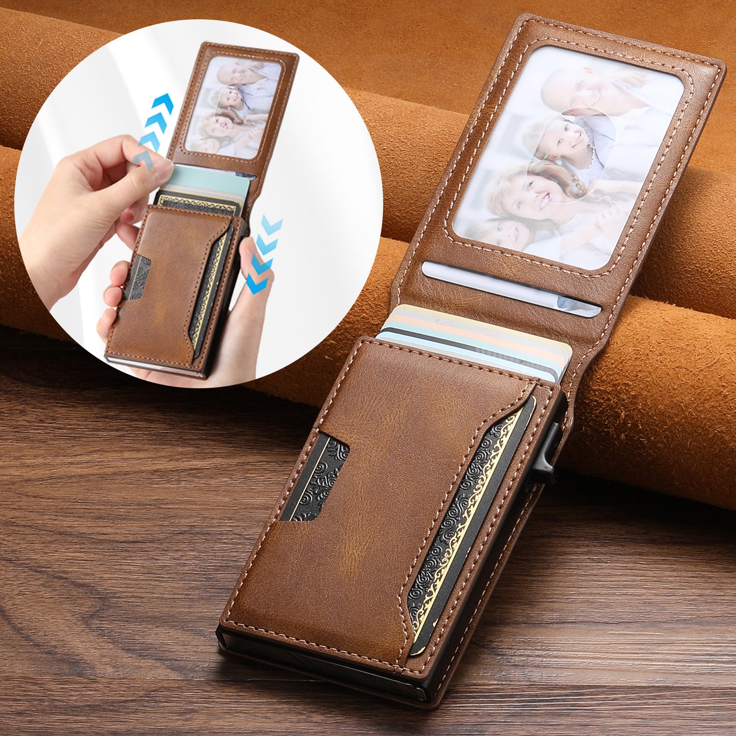 Slot Frame Button Portable Cassette Automatic Pop-up Men's Wallet