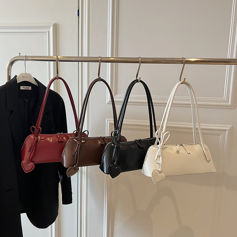 Women's Soft Leather Underarm Female Boston Bags