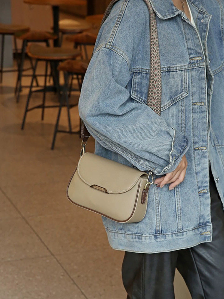 Women's Soft Leather Fashion Large Capacity Small Square Bag