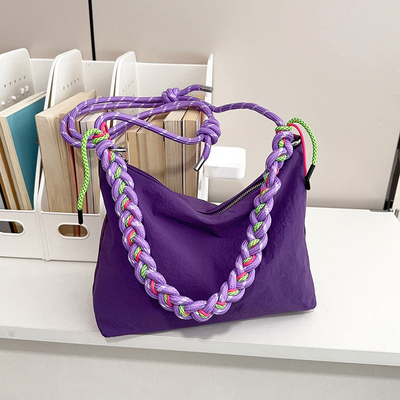 Korean Style Nylon Cloth Personalized Female Minority Braid Rope Bags