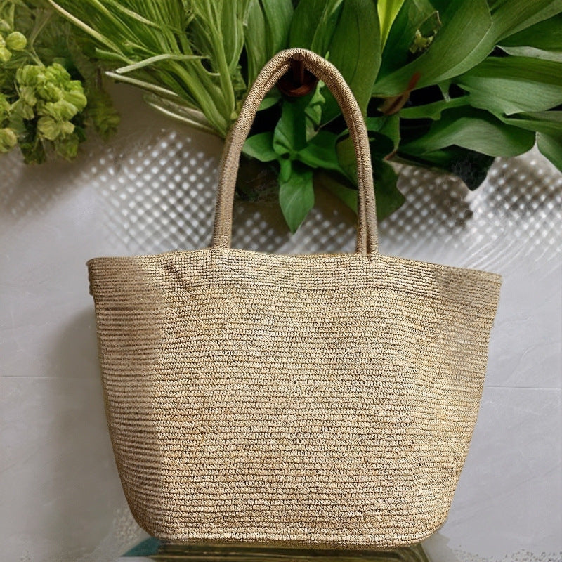 Women's Summer Simple Handmade Woven Seaside Vacation Women's Shoulder Bag