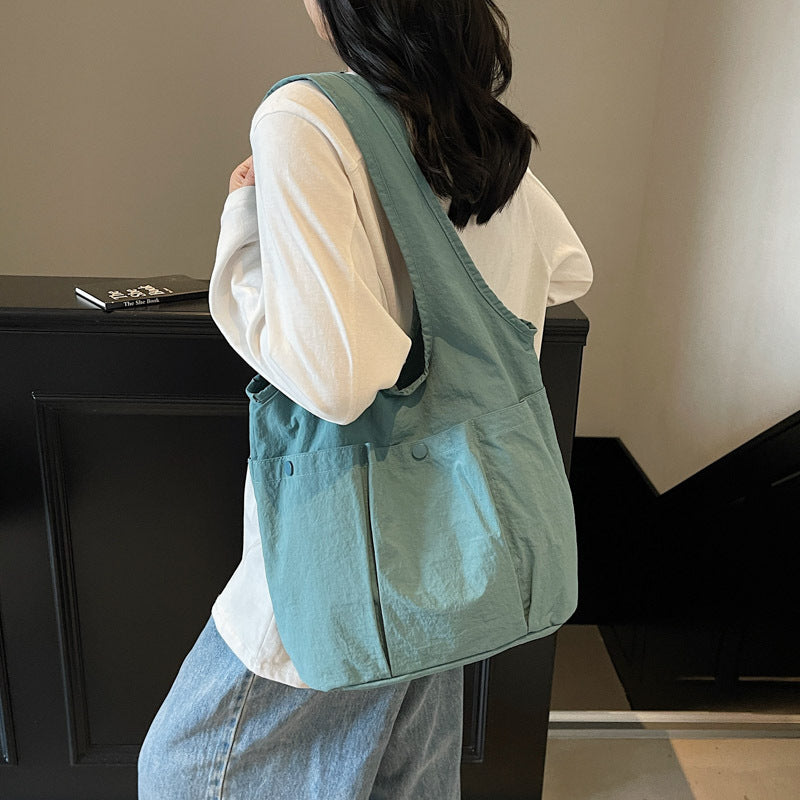 Women's Solid Color Underarm Large Capacity Totes Korean Women's Shoulder Bag