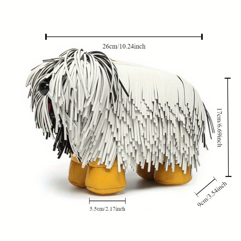 Cute Creative Funny Dog Personality Design Shepherd Tassel Handbags