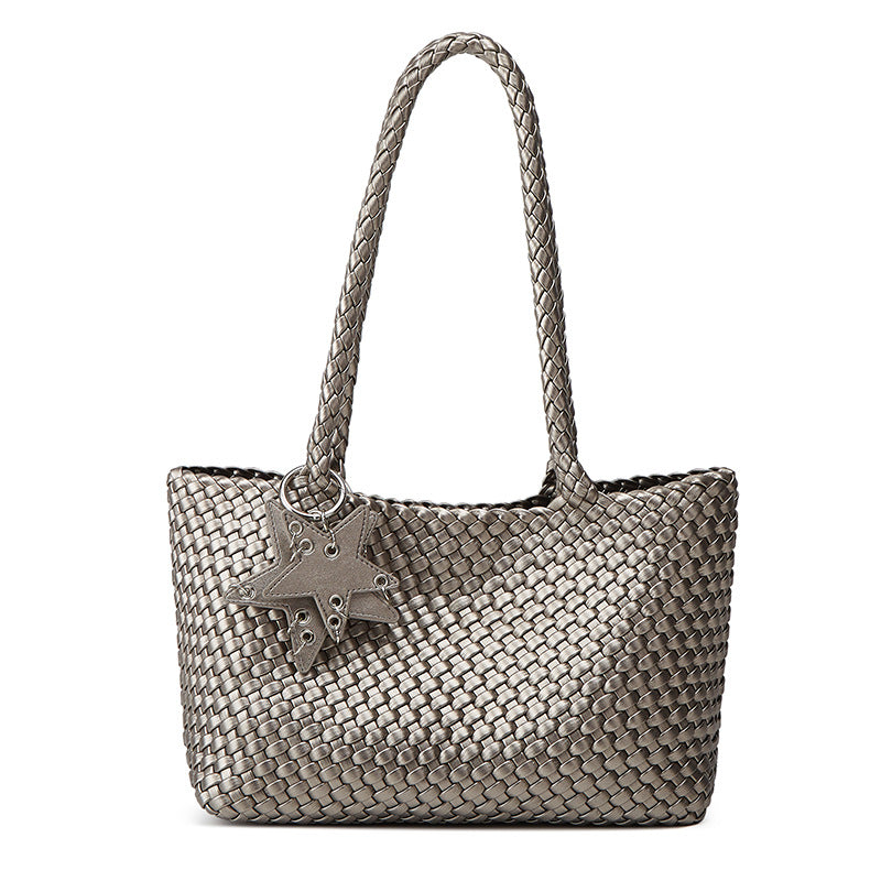 Gun Horizontal Handmade Woven Large Capacity Totes High-grade Women's Shoulder Bag