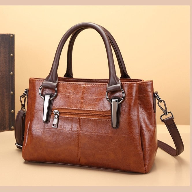 Women's Big Retro Contrast Color Personality Large Capacity Bags