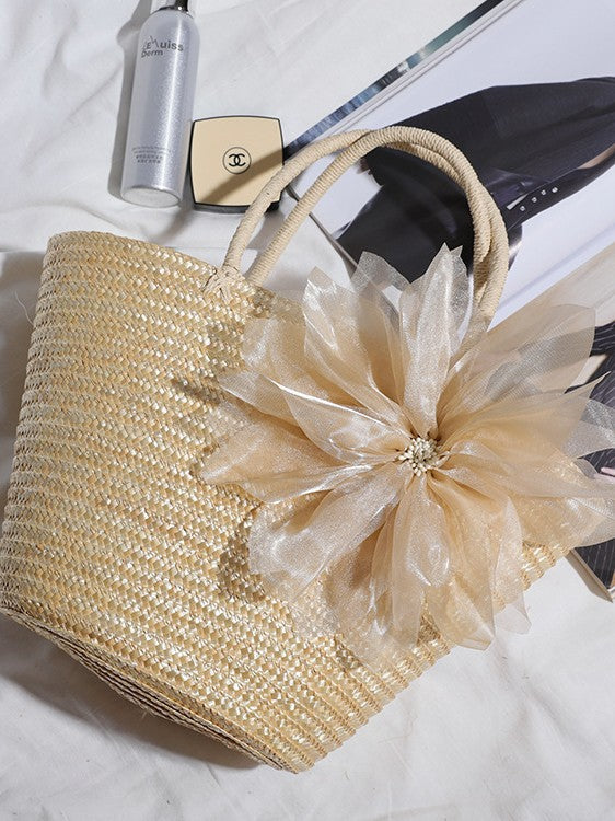 Women's Simple Straw Pastoral Style Beach Vacation Women's Handbag