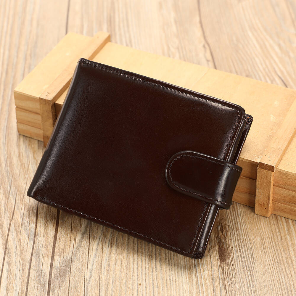 Men's Retro Cowhide Multi Slots Genuine Leather Swiping First Men's Wallet