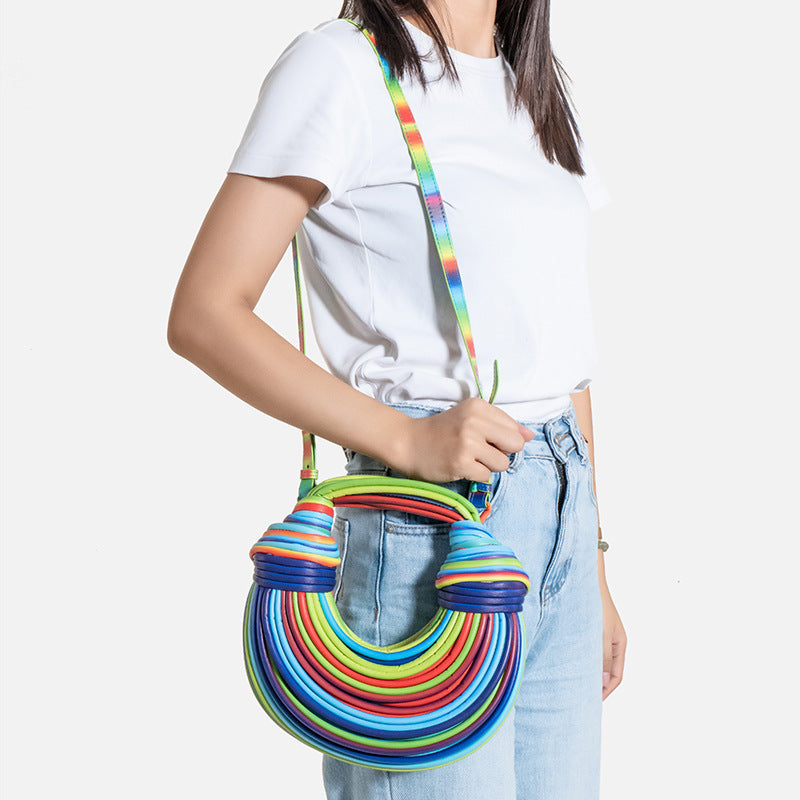 Women's Knitting Fashion Handmade Knotted Noodles One Women's Handbag