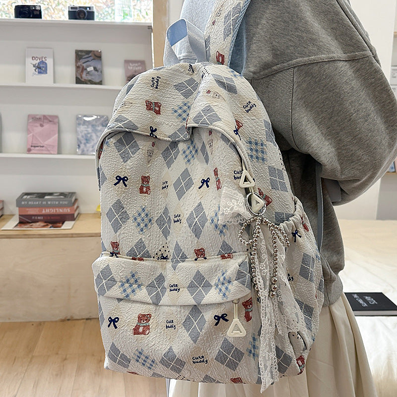 Simple Campus Camp Good-looking Floral Fresh College Student Schoolbag