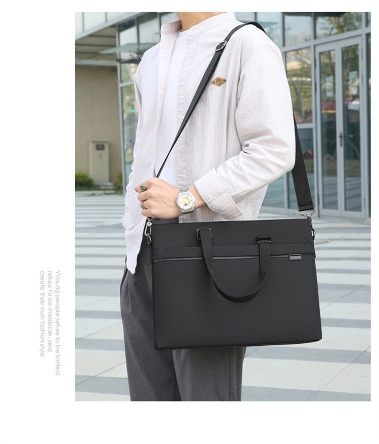 Men's Oxford Cloth Gift Printed Horizontal Blue Men's Briefcase
