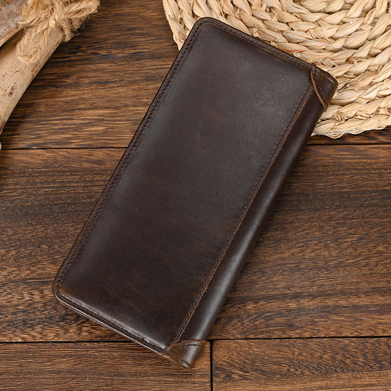 Men's Capacity First Layer Cowhide Genuine Leather Men's Clutch