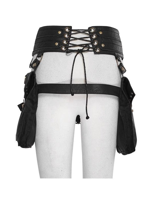 Women's Female Leather Mobile Retro Decorations Women's Chest Bag, Fanny Pack