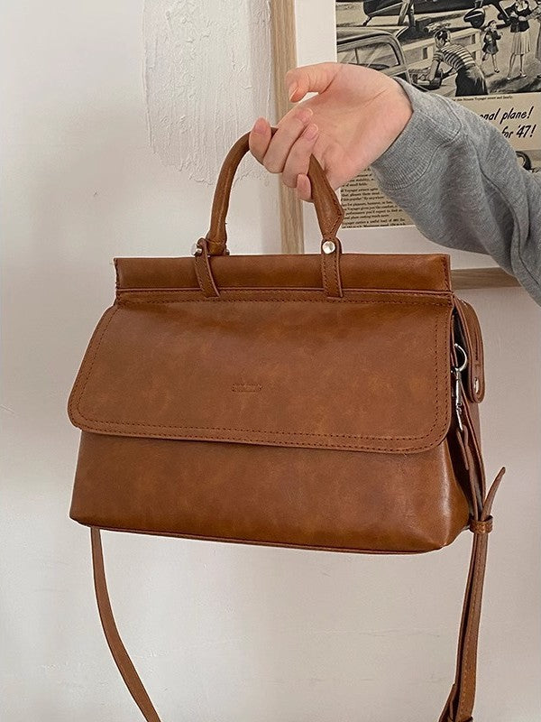 Women's Trendy Vintage Commuter Large Capacity Textured Women's Shoulder Bag
