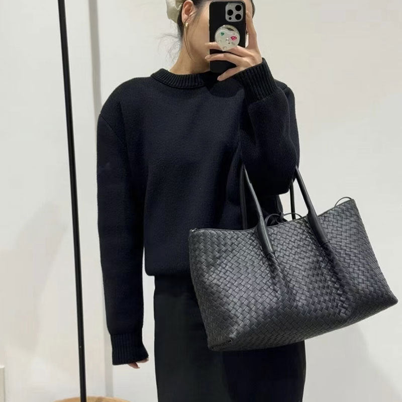 Women's Hand-woven Genuine Leather French Portable High-grade Bags