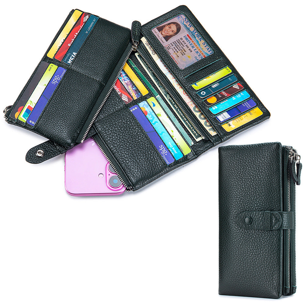 Long Large Capacity Soft Leather Multifunctional Mobile Multiple Slots Ladies Wallet