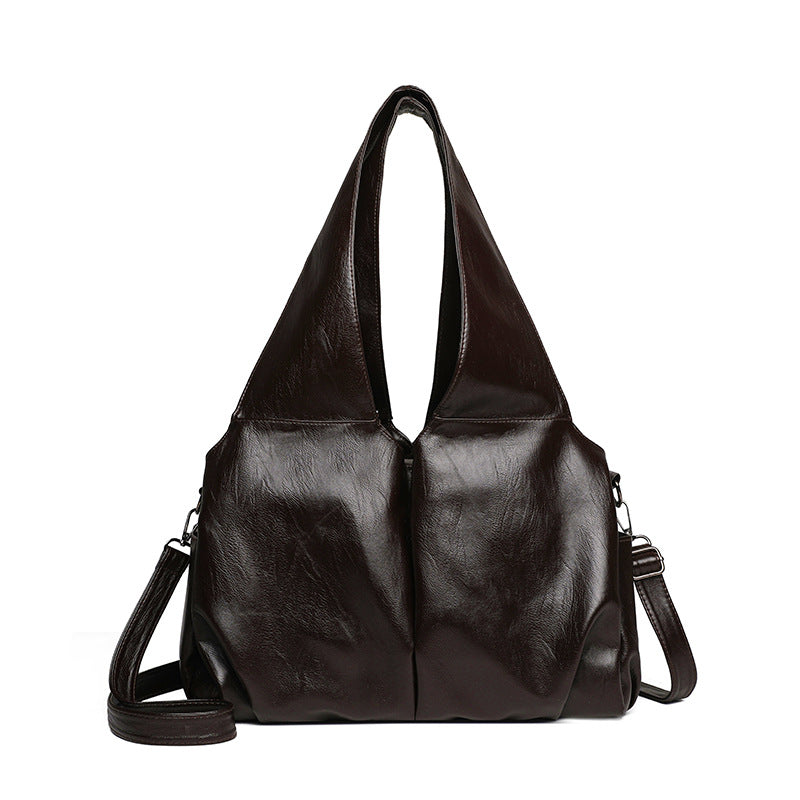 Women's Large Capacity Fashion Simple Retro Solid Shoulder Bags