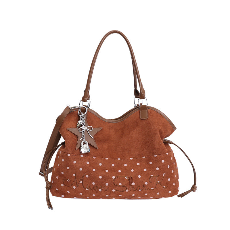 Women's Style Retro Contrast Color Winter Large Capacity Relaxed Feeling Good-looking Women's Shoulder Bag