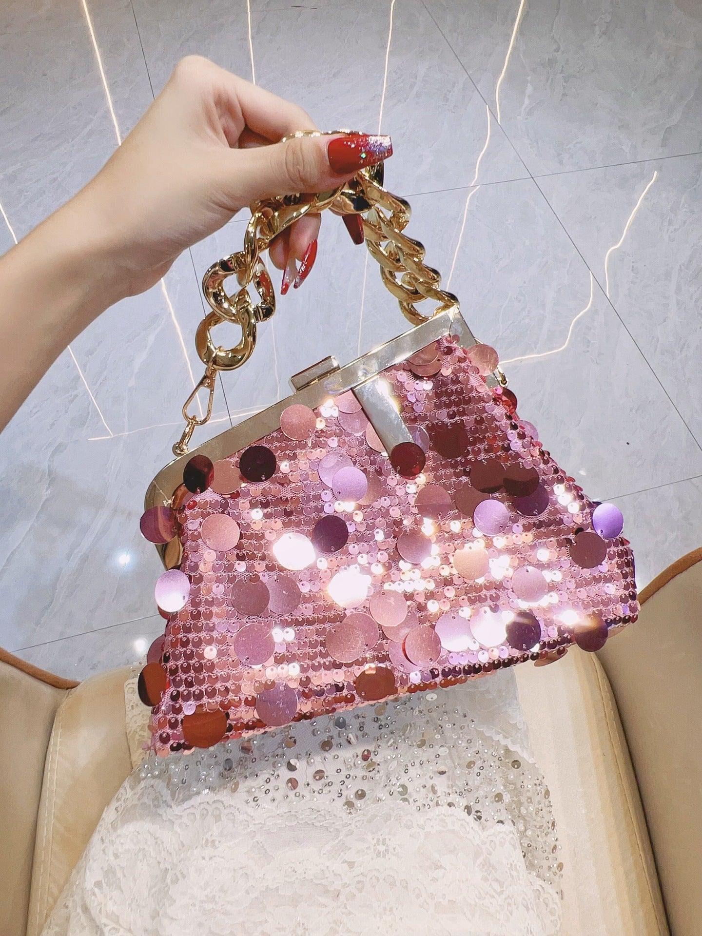 Women's Light Luxury Sequined Chain Fashion Bags