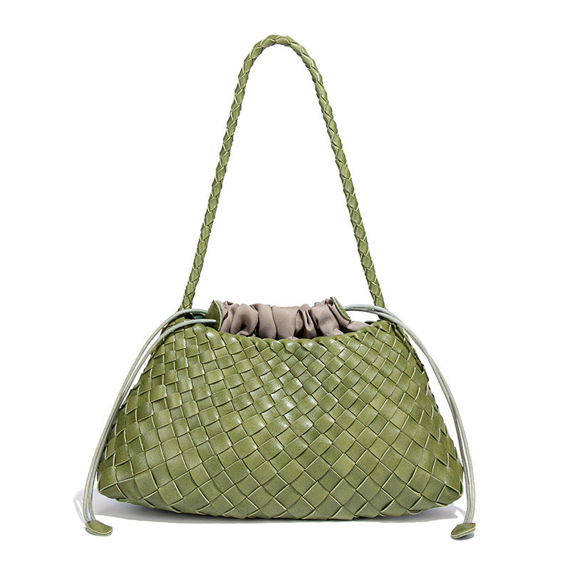 Women's Urban Simple Retro Solid Color Vegetable Basket Mother Underarm Women's Handbag