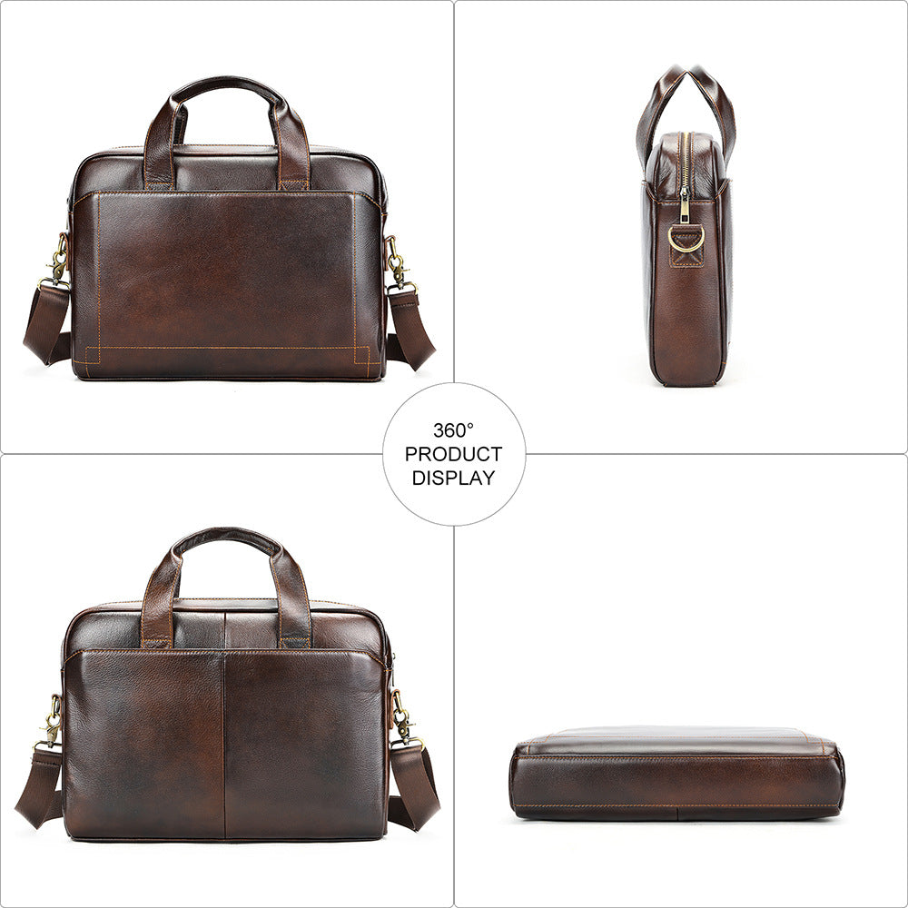 Men's First Layer Cowhide Leather Portfolio Men's Briefcase