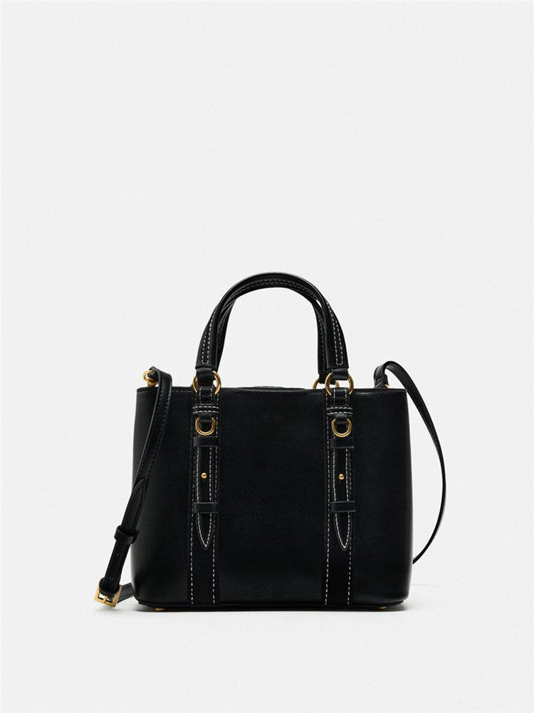 Women's Black Mini City Portable Versatile Double Women's Messenger Bag