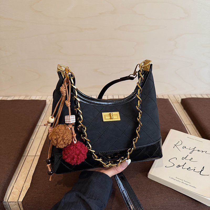 Rhombus Embroidered Affordable Luxury Fashion Commuting Women's Shoulder Bag