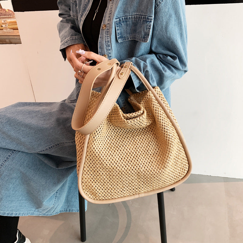 Women's Straw Woven Large Capacity Fashion Advanced Women's Shoulder Bag