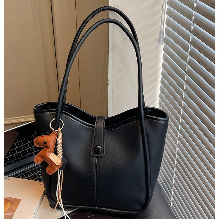 Women's High Texture Popular Retro Large Capacity Commute Bucket Bags