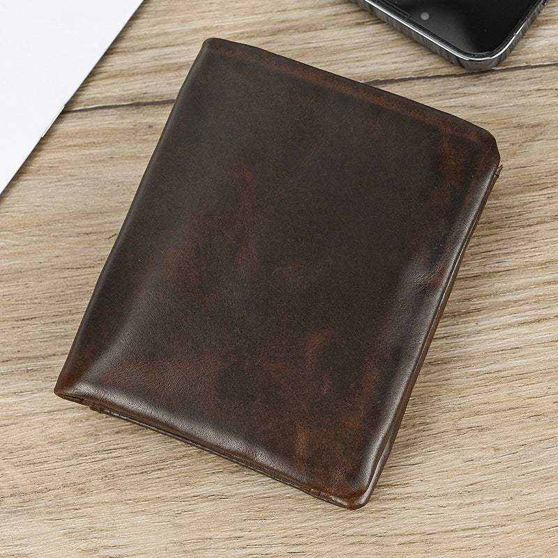 Women's & Men's Genuine Leather Two Fold Multi Slots Men's Wallet