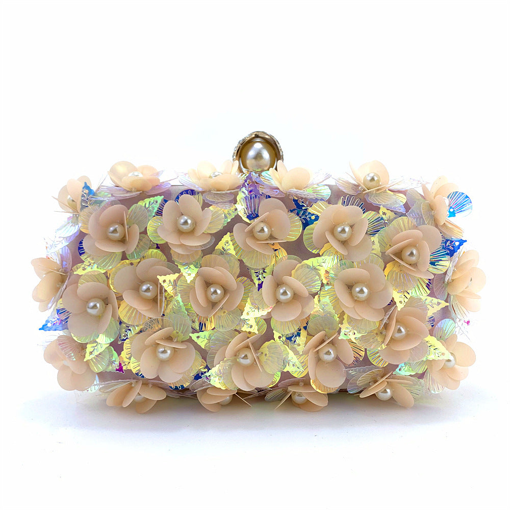 Women's Gradient Flower Sequined Clutch Party Dress Bags