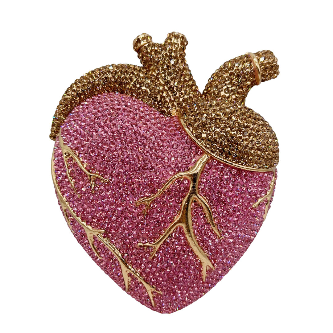 Women's Heart Diamond Party Rhinestone Clutch Dinner Bag
