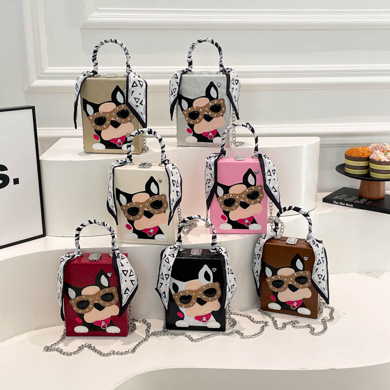 Women's Cartoon Puppy Spring Hard Box Mobile Phone Bags