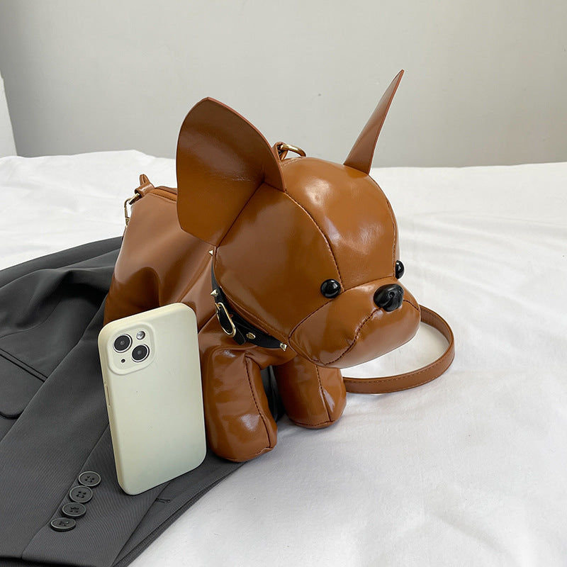 Cute Red Puppy Female Personality Doll Women's Shoulder Bag