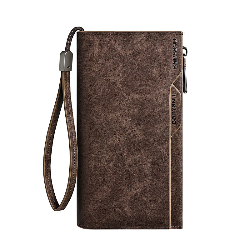 Men's Store Cowhide Long Multiple Slots Large Capacity Independent Detachable Men's Wallet