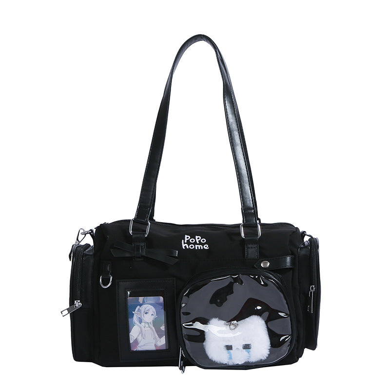 Women's Cute Fat Cat Cartoon Stone Commuter Large Women's Shoulder Bag
