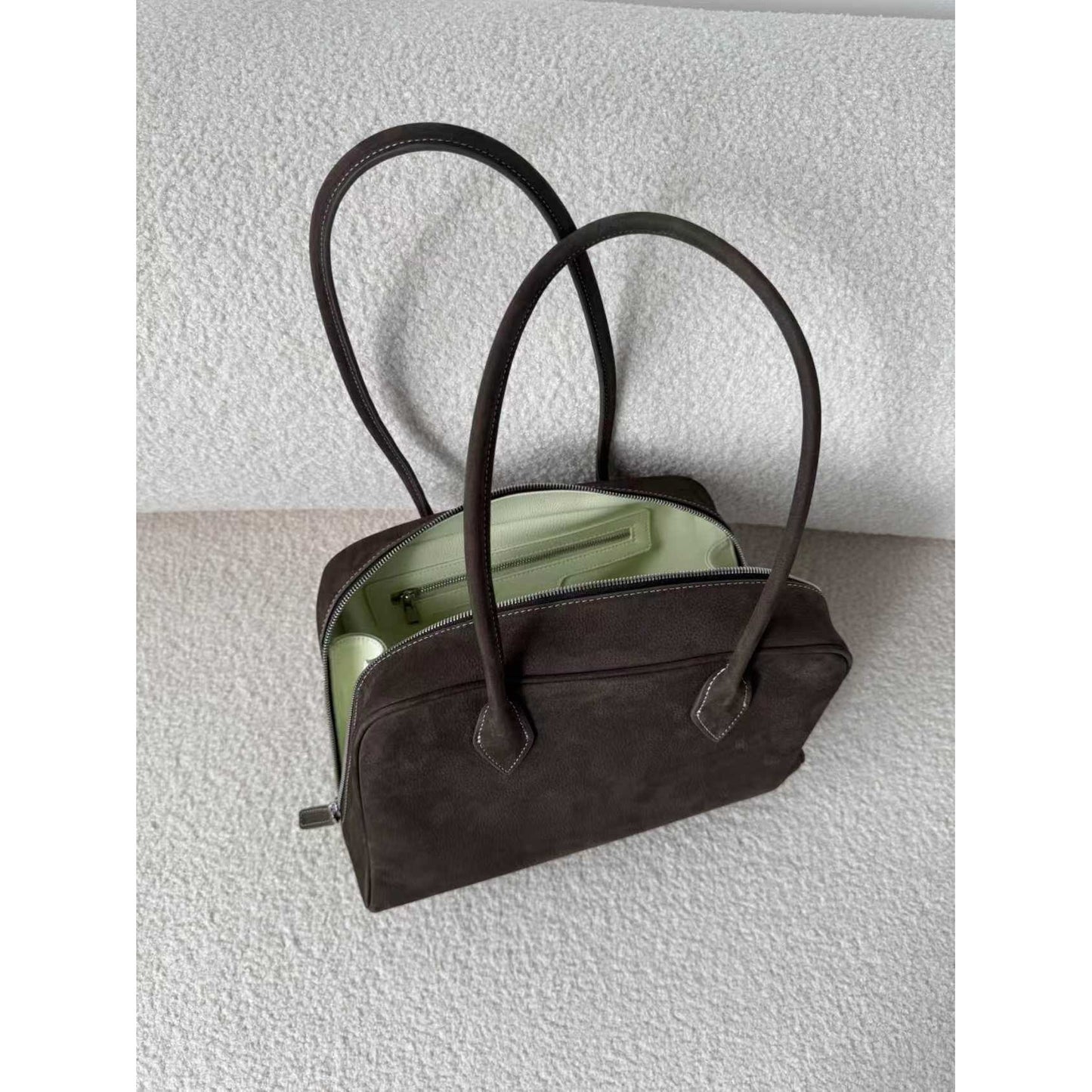 Design Early Spring High-grade Retro Simple Chocolate Brown Handbags
