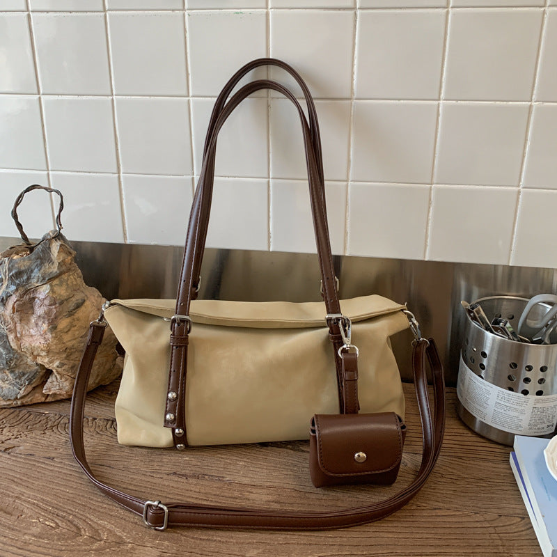 Women's Simple Retro Frosted Fashion Underarm Baguette Bags