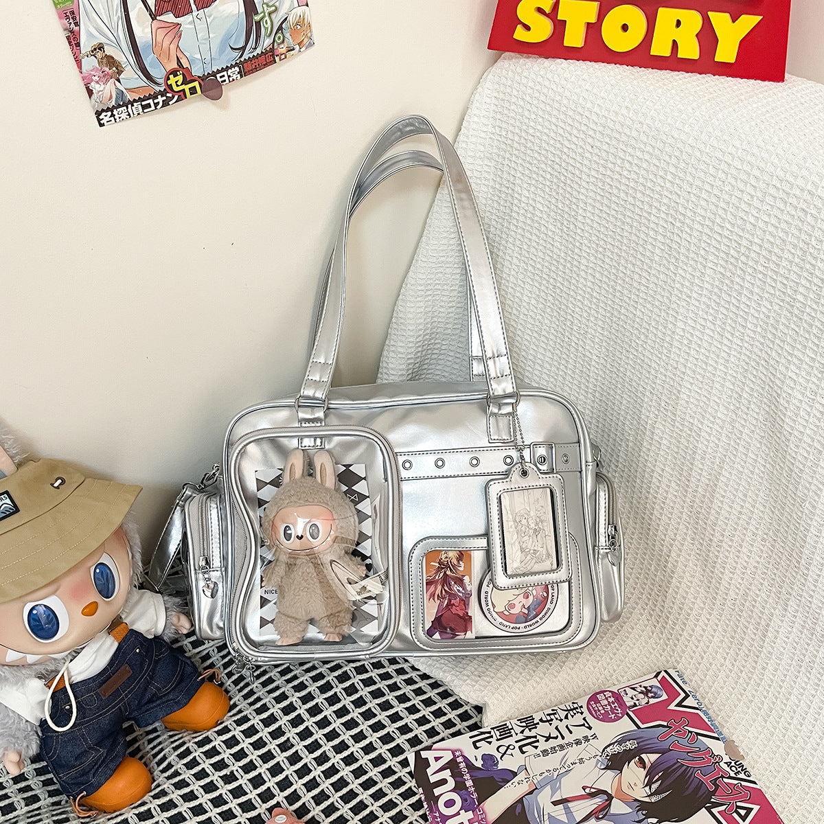 Concert Collection Light Plate Doll Inner Portable Aid Rivet Trendy Women's Shoulder Bag